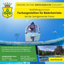 Ausbildungsplatz zur/zum Fachangestellen für Bäderbetriebe für das Jahr 2024