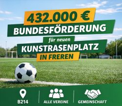 432.000 Euro Bundesf&ouml;rderung f&uuml;r neuen Kunstrasenplatz in Freren