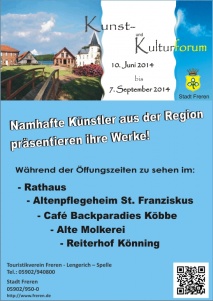 Das Kunst und Kulturforum der Stadt Freren präsentiert in diesem Jahr wieder Kunst und Kultur im ländlichen Raum!